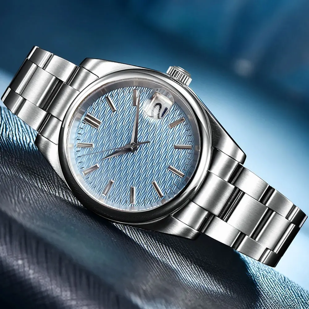 Tandorio NH35A Automatic Watch for Men Mechanical Stainless Seel Blue Green Black Dial Sapphire Crystal Lady Watches 36mm 39mm