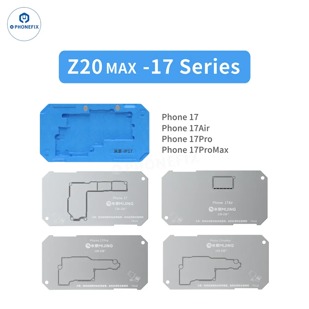 2025 Newly Upgraded Mijing Z20 Max Middle Layer Frame Tin Planting Fixture with Stencil For iPhone X-17 Pro Max Motherboard