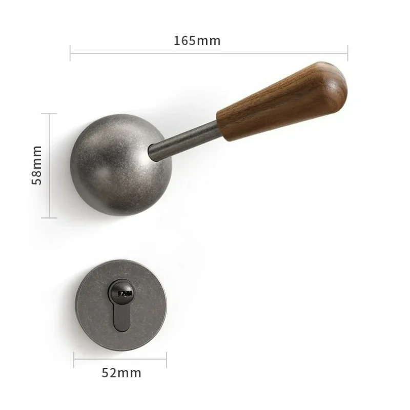 Middle Ancient Style Indoor Household Room Door, Bedroom Door Lock, Split Type Magnetic/silent Handle Lock