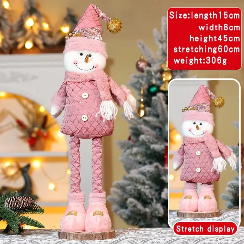 جديد عيد الميلاد ثلج تلسكوبي دمية نافذة المشهد عيد الميلاد الديكور عيد ميلاد سعيد هدية محبوك الأيائل دمية ديكور المنزل