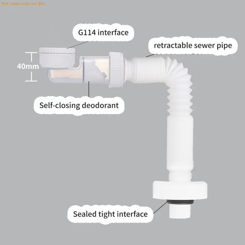 Multipurpose Rectangular Drain Pipe Fitting Bathroom Accessory for Efficient Odor Controlles in Home Kitchen Supplies 203F