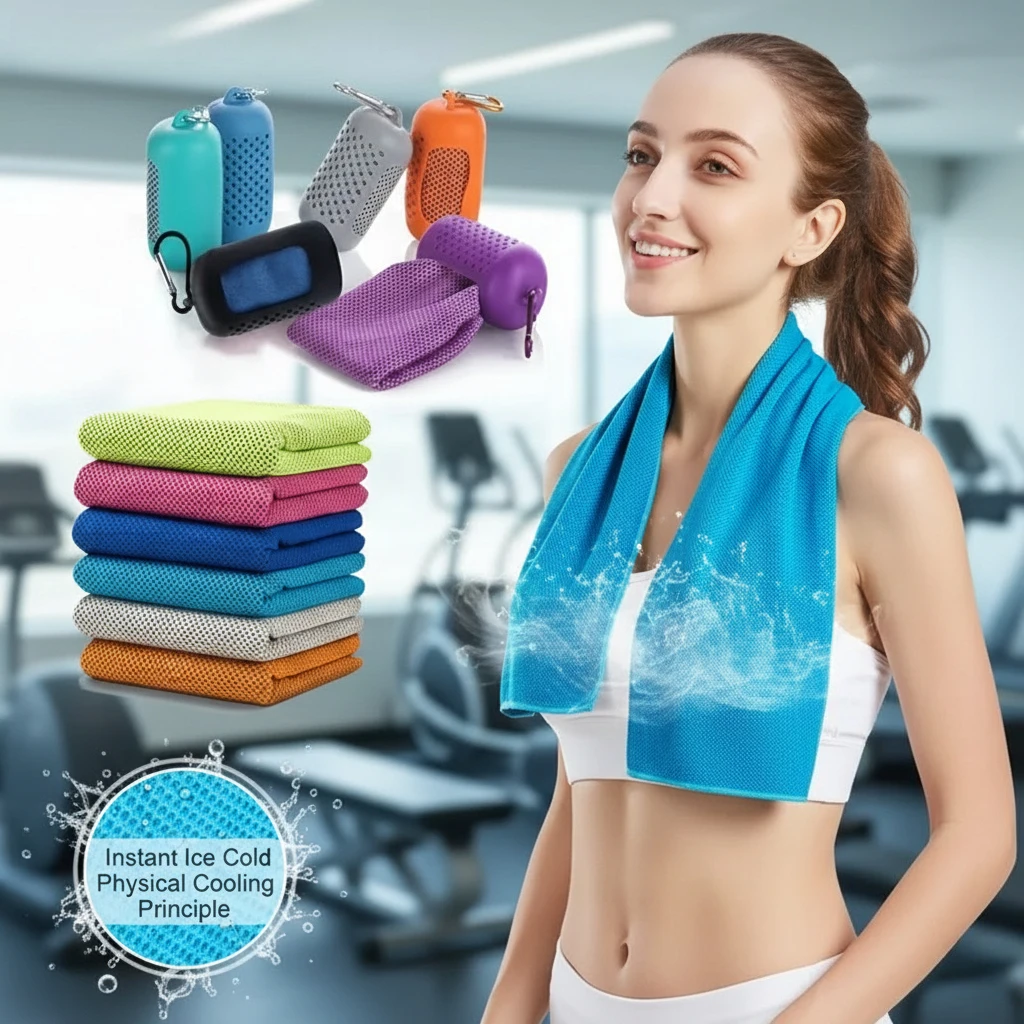 

Cooling Towel Microfiber Instant Ice Cold Quick Dry Absorbent Breathable For Gym Fitness Running Yoga Camping Travel 30x80cm 1pc