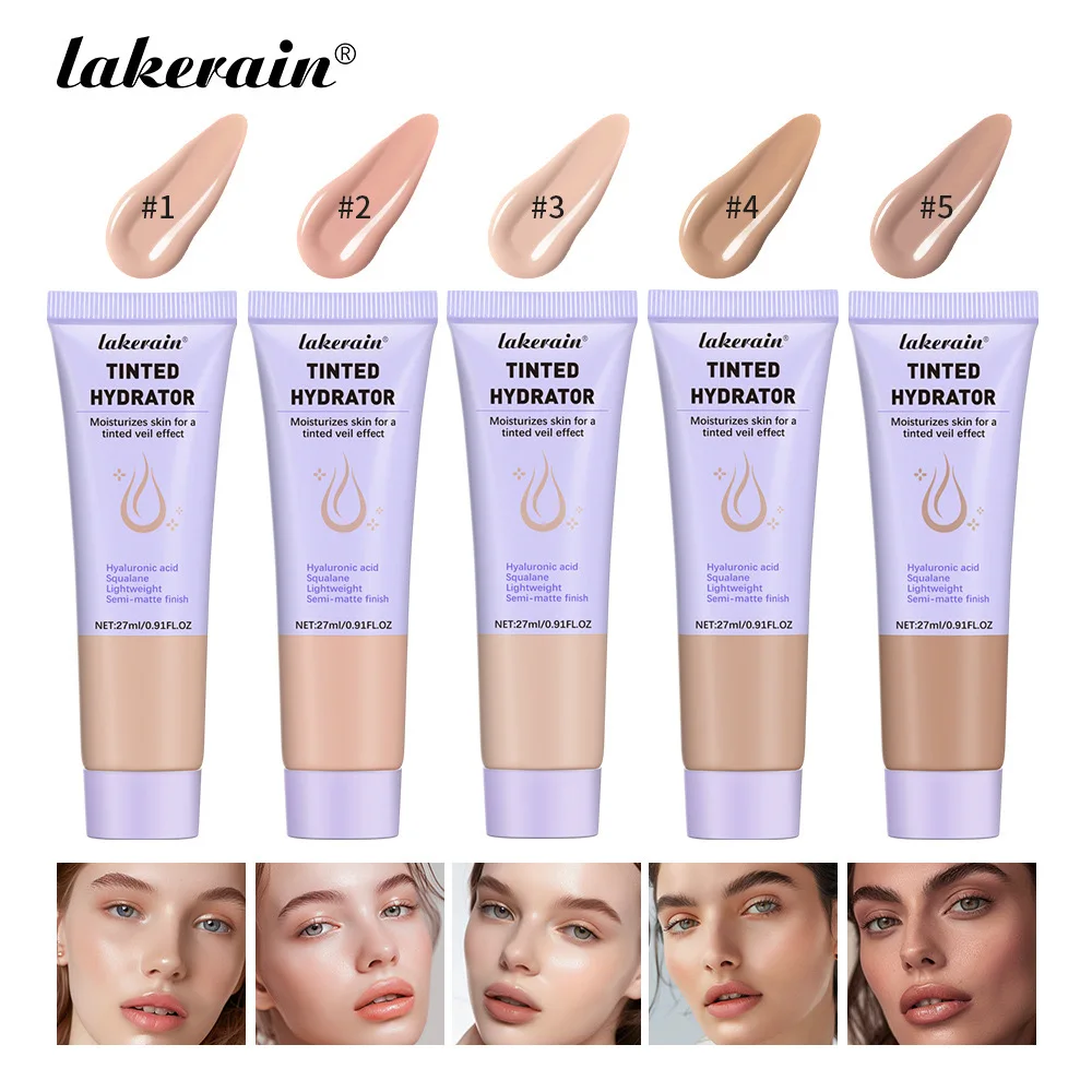 Tinted Moisturizer คอนซีลเลอร์ที่มีประสิทธิภาพธรรมชาติยาวนานชุ่มชื่นผิว Semi-matte Moisturizer สําหรับผู้หญิงที่มีสีน้ําตาลผิว