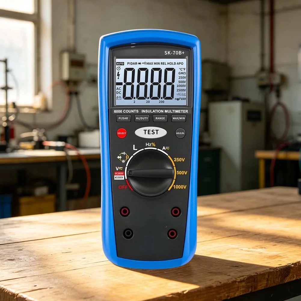 Insulation Resistance Tester and Digital Multimeter Combined SK-70B+ 6000 Counts CAT III 1000V for Field Electrical Diagnostics