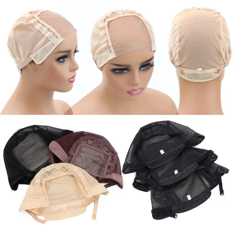 4x4 U Part Lace Wig Cap For Making Wigs Mesh Silk Base Dome Cap Swiss Lace Weave Cap Hairnet Ventilated Wig Cap S M L Size