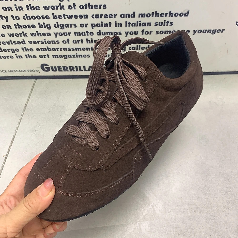 Fashion Women Shoes Plus Size Casual Flat Leather Shoes Antislip Designer Shoes For Autumn/Spring Lace-Up Women Vulcanized shoes