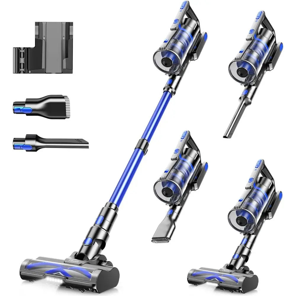 

Беспроводной пылесос, 450 Вт/40000 Па, вертикальный, с защитой от запутывания, легкий ручной пылесос для твердых полов и шерсти животных