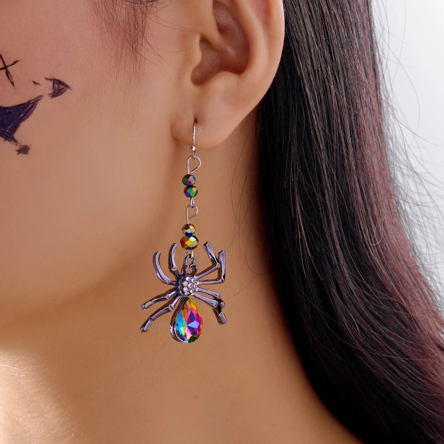 Trendige Halloween Lustige Kürbis-Ohrhänger für Frauen Asymmetrische Totenkopf-Skelett-Ohrhänger Party-Schmuck Geschenke 2025 – Detail 22