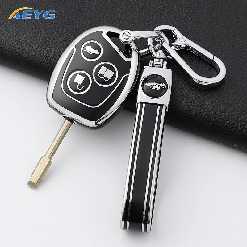 NEW 3 Button For Ford Mondeo Focus Fusion Fiesta Galaxy Transit 2008 2006 2007 TPU Car Key Case Cover Shell Keychain Accessories