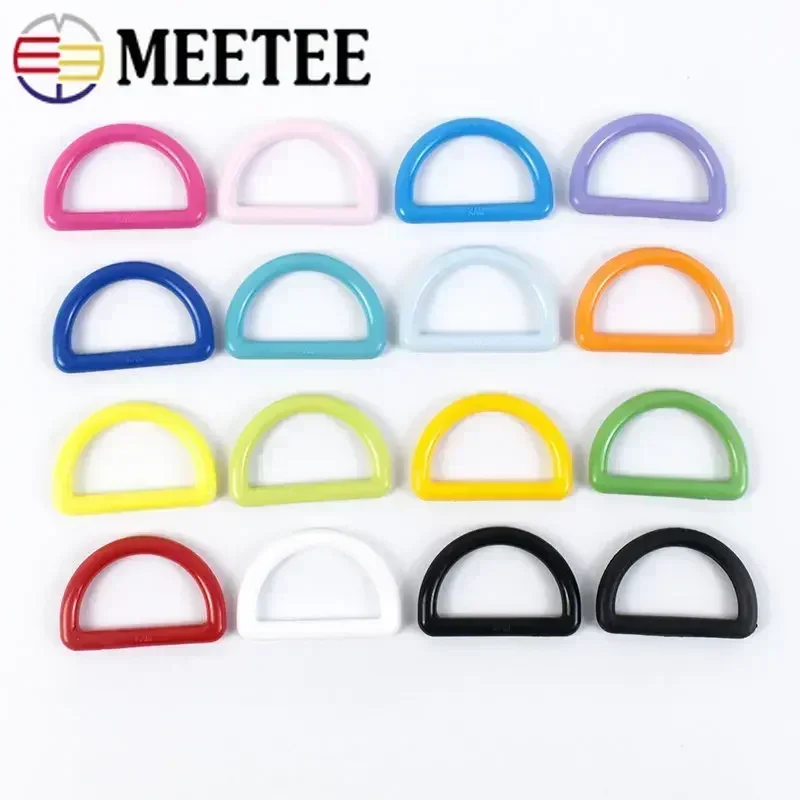 50Pcs Plastic Ring Buckles for Backpack 15-38mm Bag Strap D Rings Clasp Webbing Belt Collar Hooks Lopps DIY Handbag Accessories