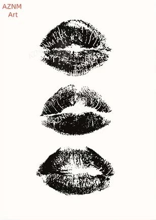 2Pcs Black White Kiss Lips Preppy Art Canvas Poster Aesthetic What If It All Works Out Retro Newspaper Print Home Decoration