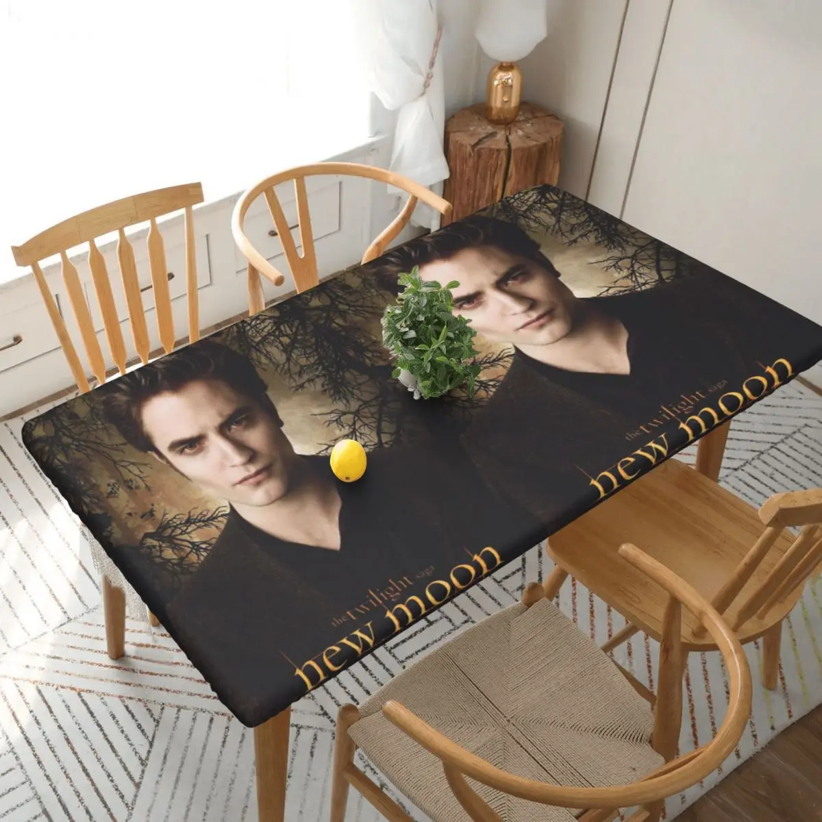 The Twilight Saga Edward Cullen Customized Rectangular Tablecloth Oilproof Table Cover for Dining Events Table Cloth