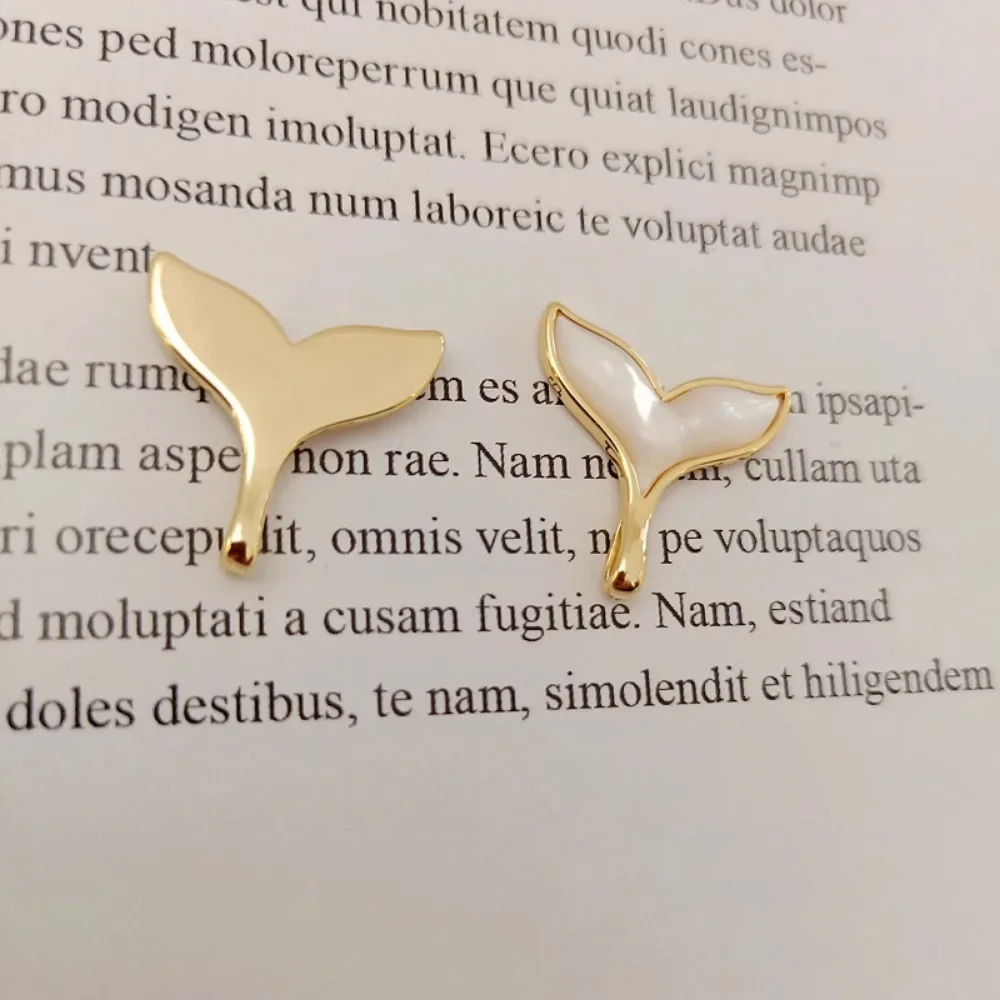 Diy Jewelry Material: 14K Gold-plated Accessory with Arc-shaped Cat's Eye, Natural Shell and Mermaid Tail Pendant