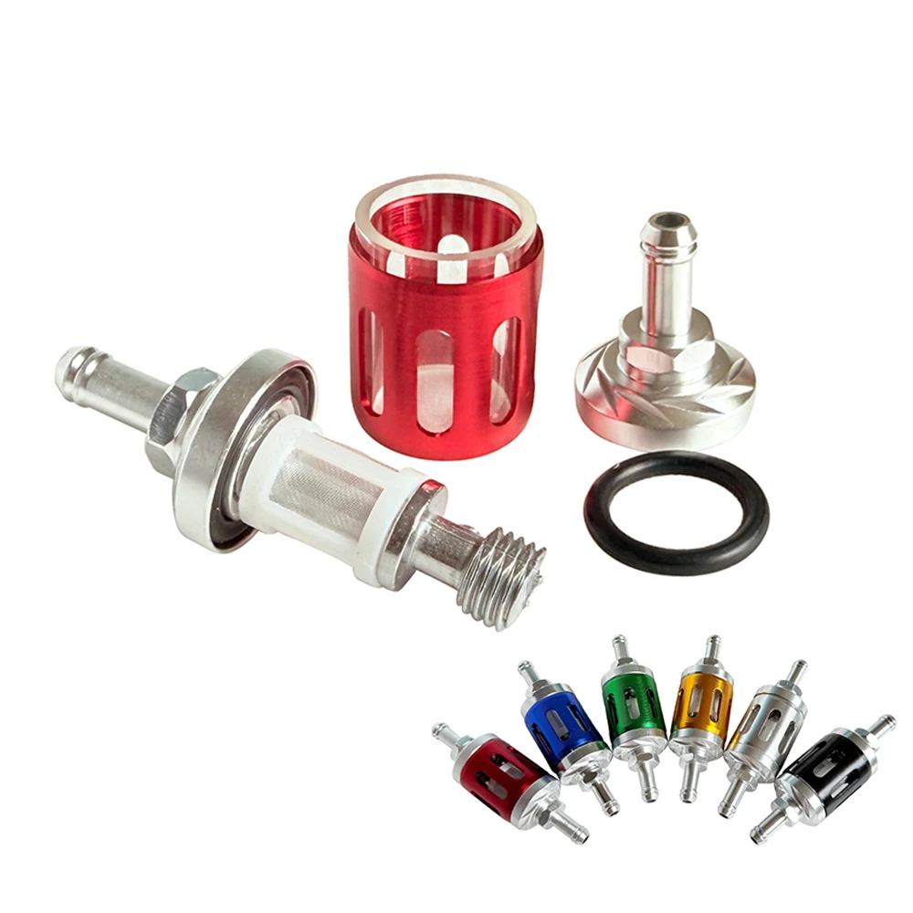 

Universal 8mm/0.31" Aluminum Shell Glass Gas Fuel Oil Filter For Motorbike Dirt Pit Bike Scooter ATV Motorcycle Parts