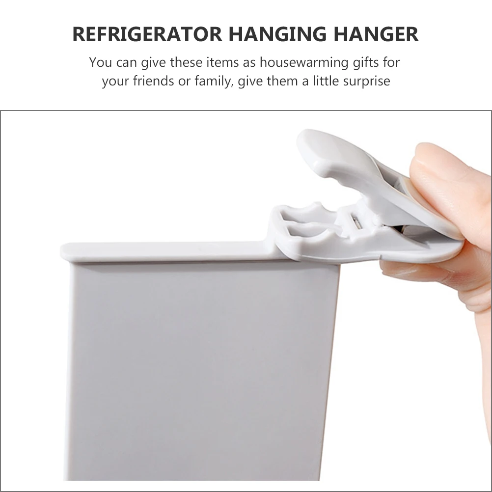

8pcs Fridge Divider Organizer Storage Box Hanging Clips Refrigerator Separator Hanger Grey Plastic Household for Food