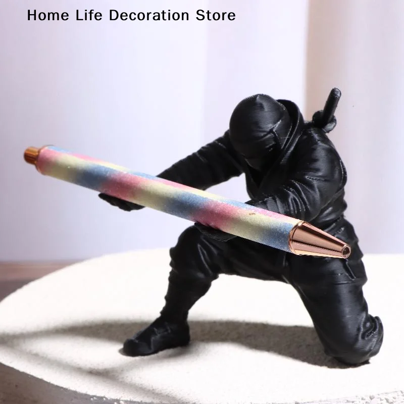 【TG】3D Printed Samurai Pen Holder Japanese Anime  Style Pencil Rack Plastic Desk Organizer Office Stationery Storage Decorative
