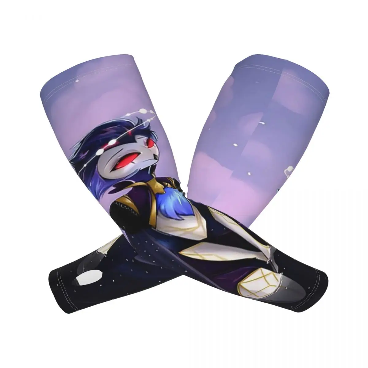 أكمام أذرع تبريد خارجية من Helluva Boss Alone، غطاء حماية من الأشعة فوق البنفسجية للصيف من الحرير الجليدي لركوب الدراجات وأكمام وشم #1