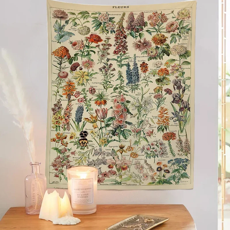 Bohemian tapestry wall hanging home decoration mushroom flowers and plants bedroom room decoration tapestry