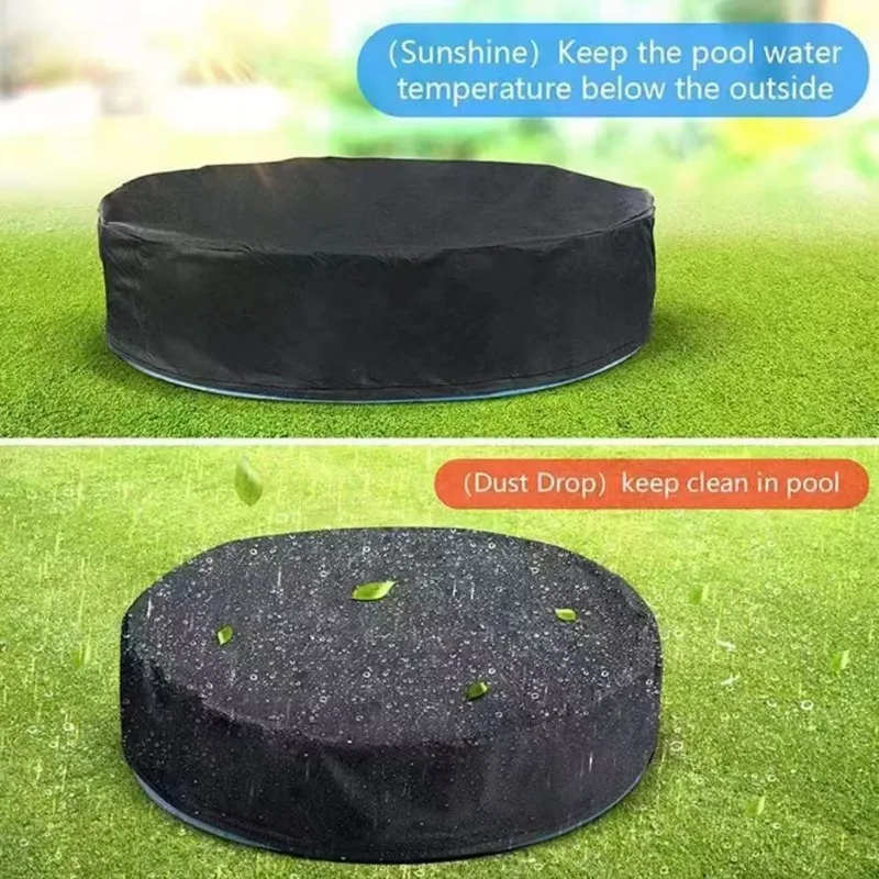 Portable Cover Above Ground Safety Swimming Pool Cover Waterproof Pool Blanket Covers Above Ground Bathing Tub Kiddie Pool Cover