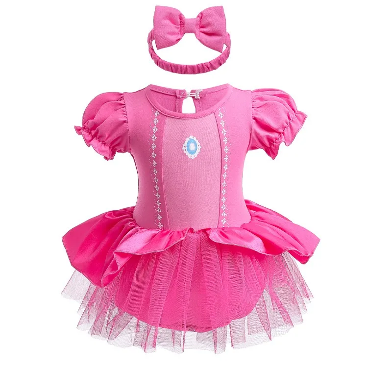 

Новый летний комбинезон-платье для девочек с тюлевой юбкой и повязкой на голову, костюм для новорожденных на Хэллоуин, день рождения или вечеринку, K2341