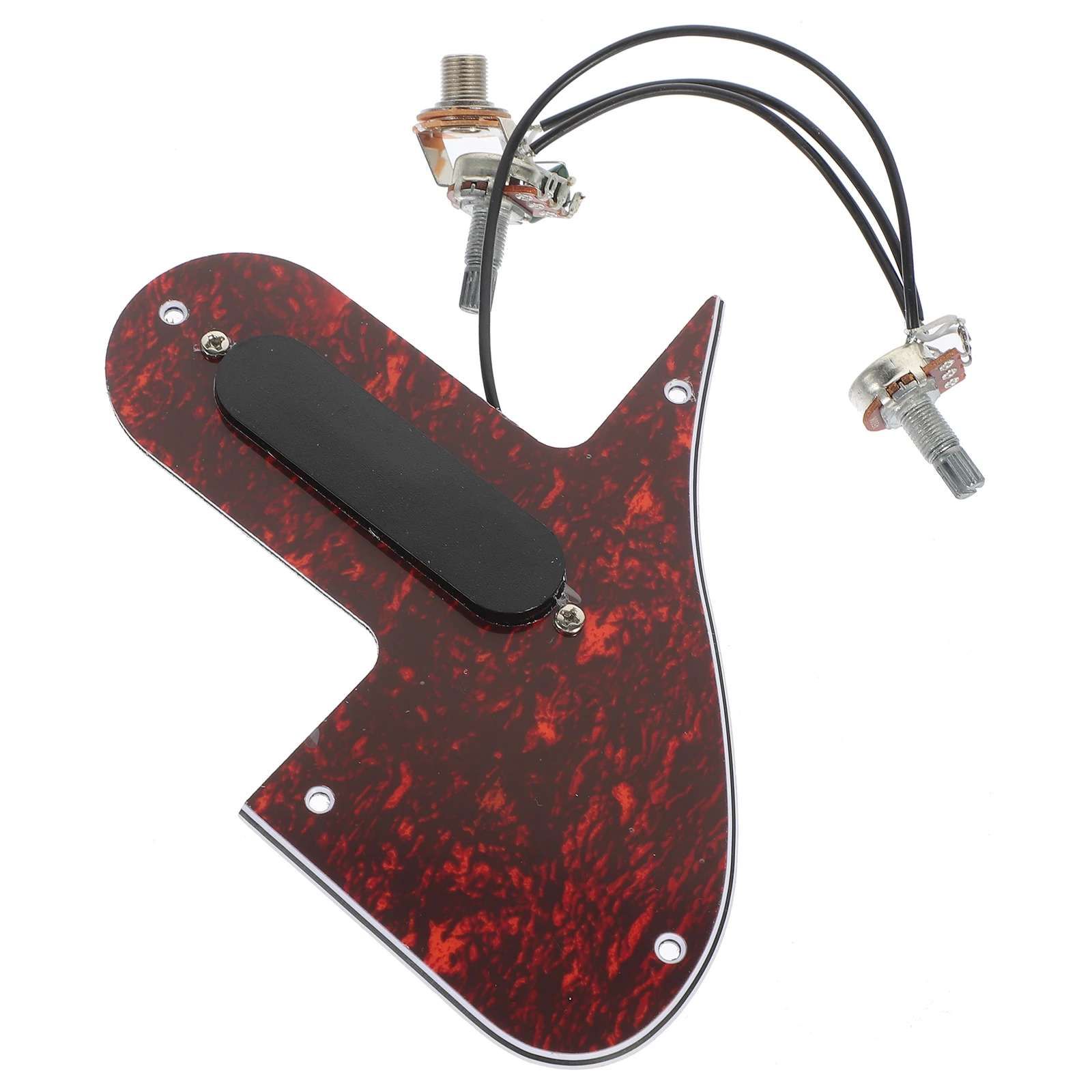 

Mandolin Pickup Red Tortoise Plastic Guitar Scratch Plate 15.20*13.05*0.25Cm Pickup Double Coil Low Noise High