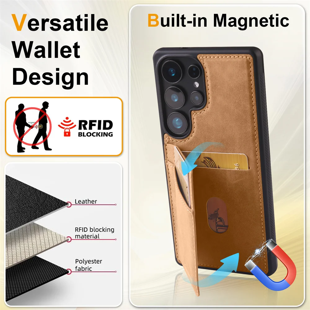 Card Case For Samsung Galaxy S25 Ultra Case Cover For Samsung S25 S24 S23 S22 S21 Plus Luxury Cover S20 FE Phone Case S25 Edge - náhled 6