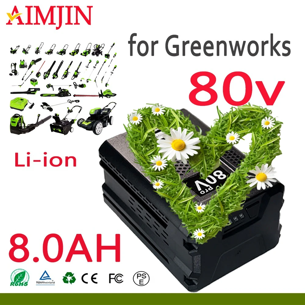 

80V 8000mAh Replacement Battery,for Greenworks PRO 80V Li-ion Battery GBA80150 GBA80150 GBA80200 GBA80250 GBA80300 GBA80500