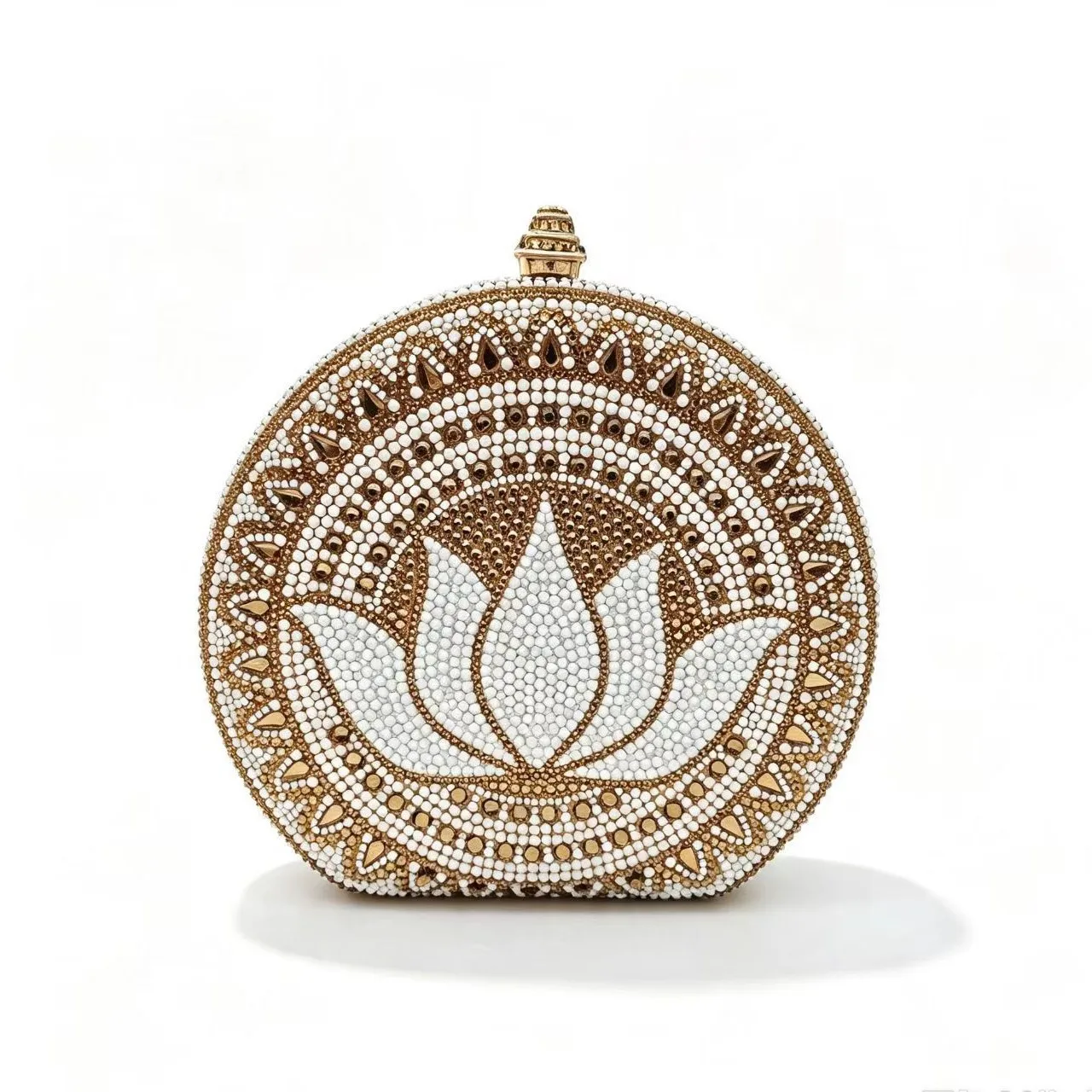 Retro diamond-encrusted lotus pattern hot diamond bag dinner bag