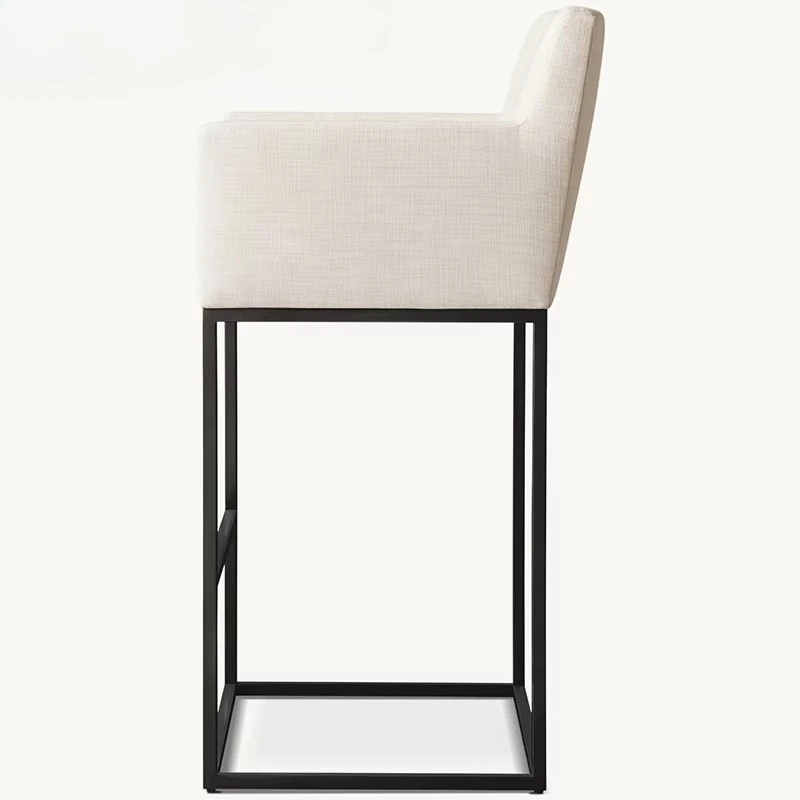 Italian modern simple light luxury adult bar chair American country vintage home cloth high bar chair