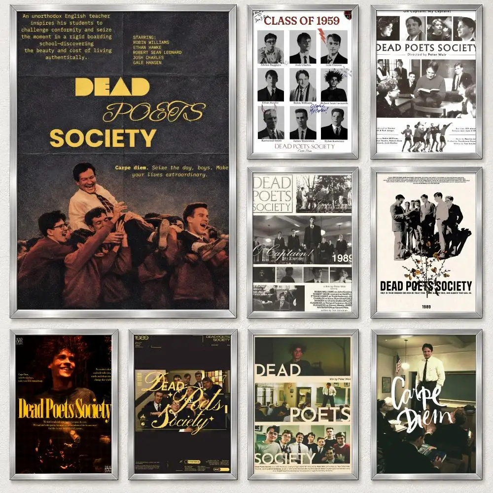 Classic Coming-of-Age Drama Movie Dead Poets Society Poster Self‑Adhesive Waterproof PP Poster Coffee Bar Wall Art Home Decor