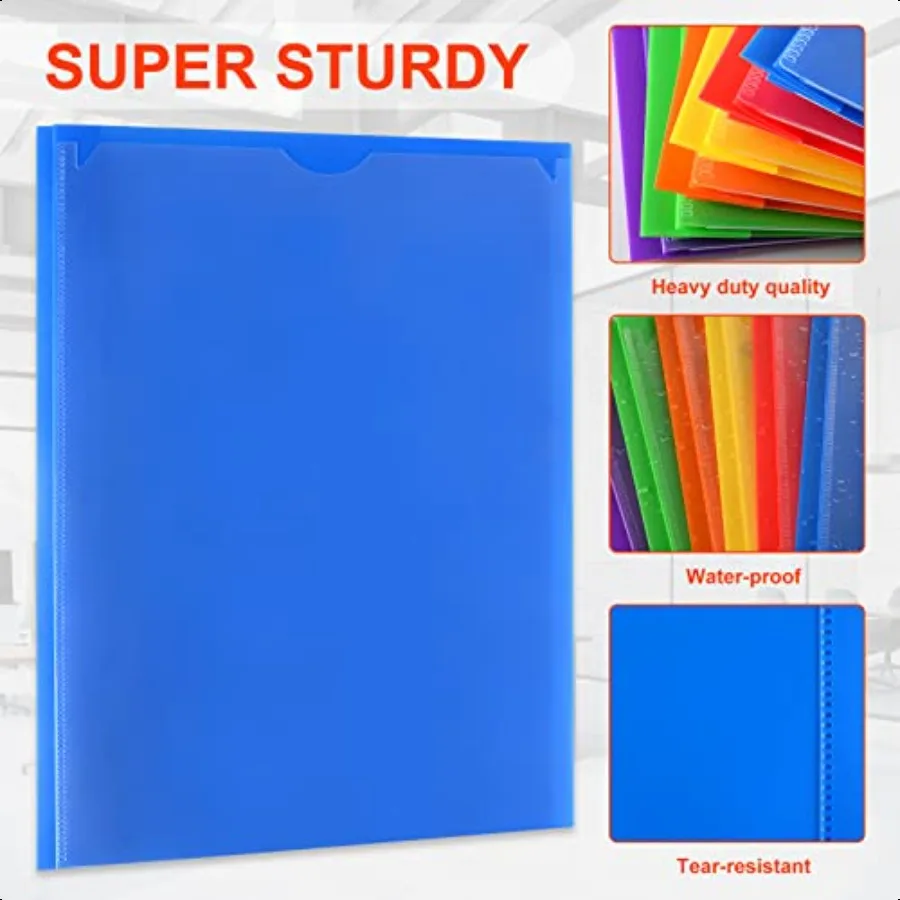 18 Packs 2 Pocket Folders with 3 Prongs Fastener Clasps Bulk Heavy Duty Plastic Folder Multicolor Folders for School and Office
