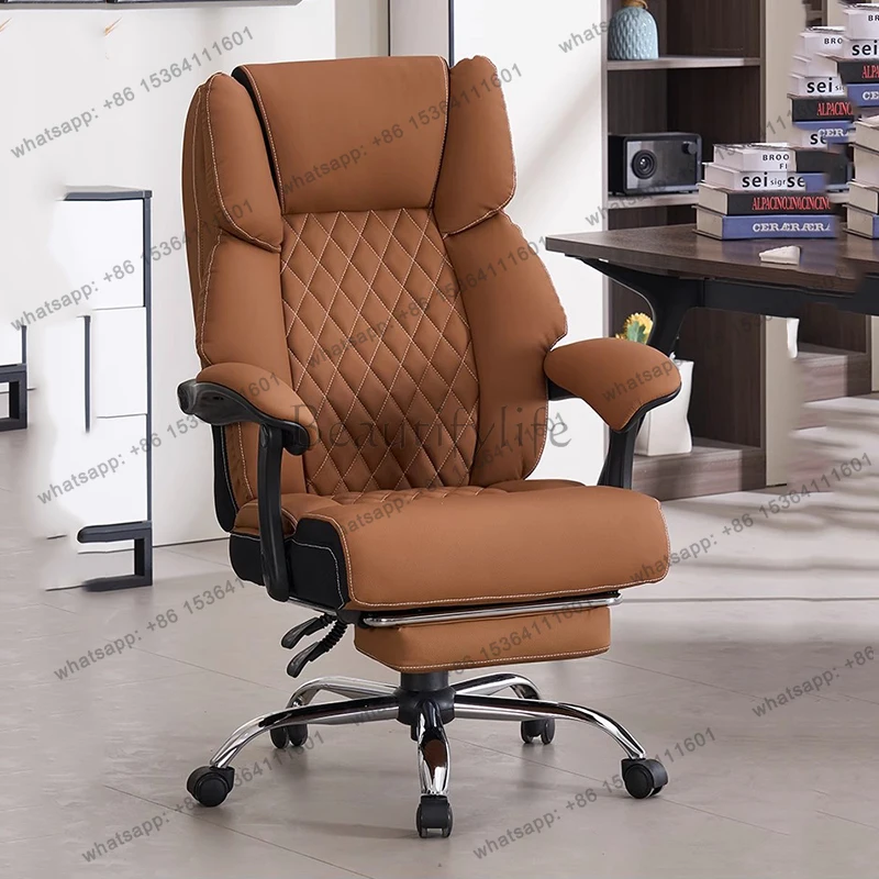 8Modern Leather Office Chair Relaxing Comfortable Wheels Conference Office Chair Backrest Executive Muebles Library Furniture