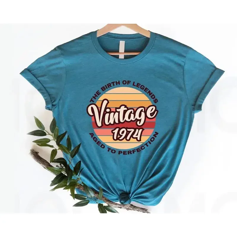 The Birth of Legends Vintage 1974 T Shirt Aged To Perfection 50th Birthday