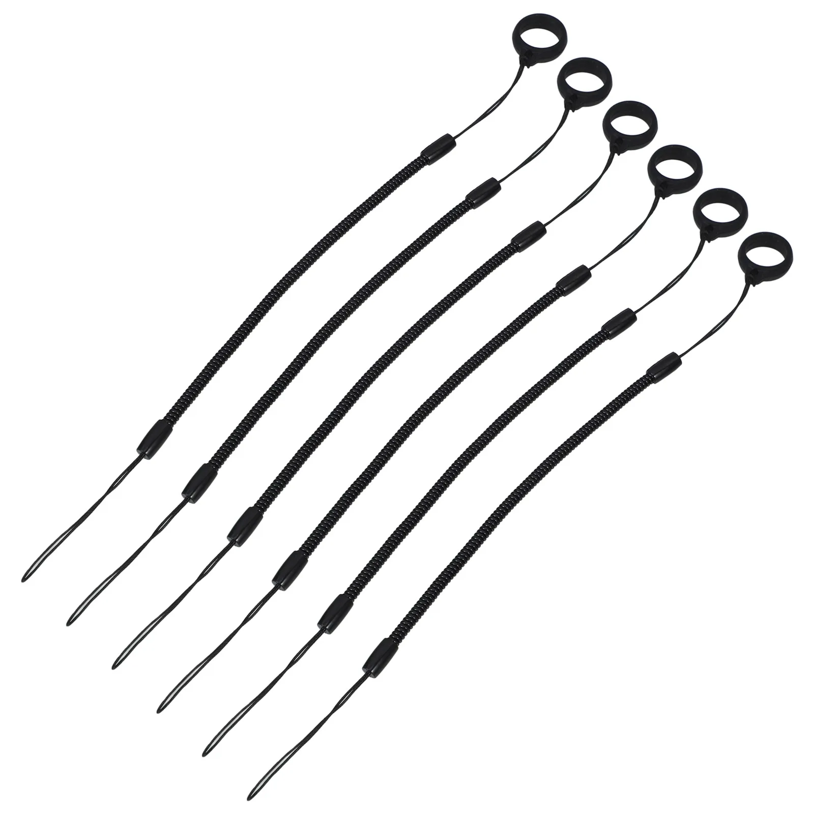 

6pcs Anti Loss Pen Lanyard With Retractable Clip For Tools For Teachers Doctors Construction Workers Black Silicone Pen Holder