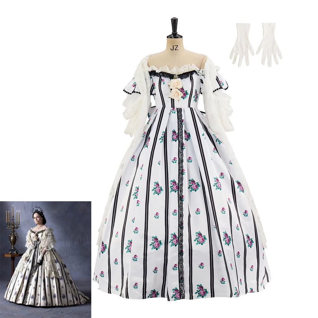 Mary Todd Lincoln Cosplay Costume Civil War Era Drama Costume Sally Field Movie Outfits First Lady Gowns Women Halloween Dress