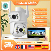 BESDER 8MP PTZ Wifi Camera Outdoor Dual Screen Color Night Vision 4MP Security Protection CCTV Wifi Surveillance IP Camera iCSee