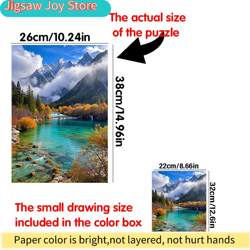 A Box of (A) Adult Puzzles, with a Colorful Valley Design - Scratch-Resistant, Challenging, Suitable for Adults, Family Entert