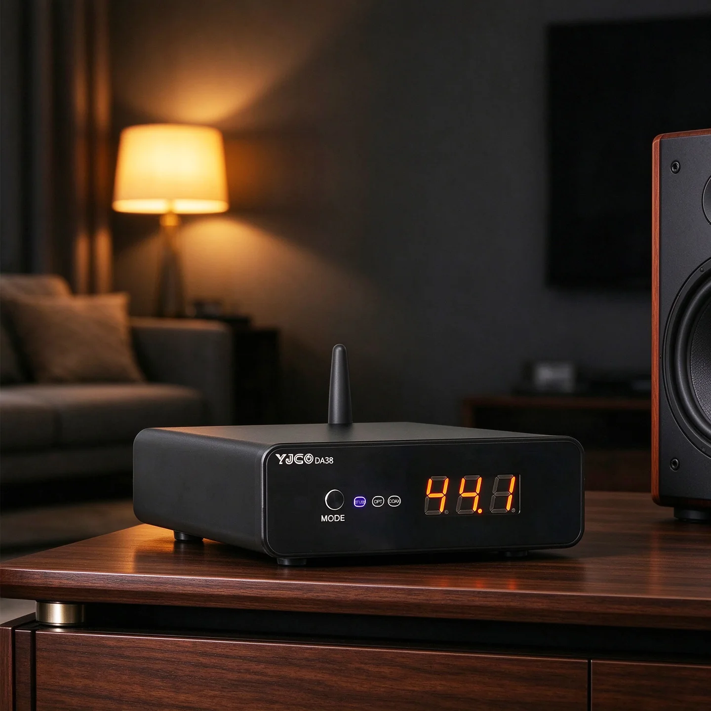 YJCO ES9038Q2M DAC LDAC Lossless Audio Decoder HiFi Bluetooth 5.4 Receiver Coaxial Optical USB RCA Output for Amplifier Speaker