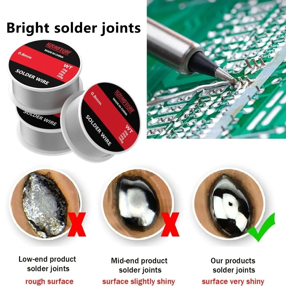 Efficient 0.8mm Diameter Welding Rod High Purity Portable Reel Solder Wire Easy Melt Tin Wire Reel For Metal Repair