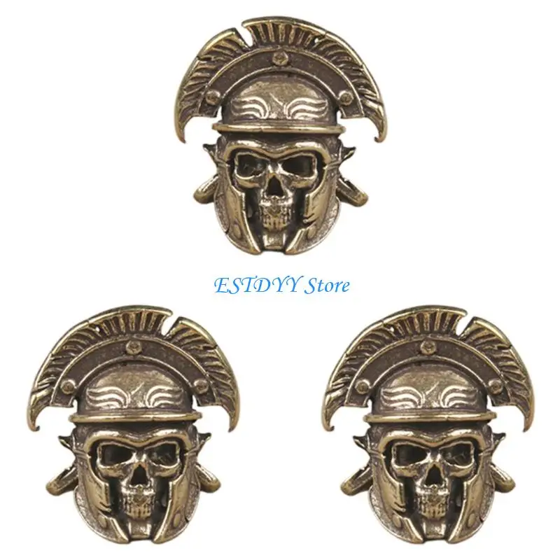 G6DE Skull Cutter Lanyard Bead Brasses Cutter Bead Skull Lanyard Beads DIY Cutter Paracords Beads Parachutes Cord Beads