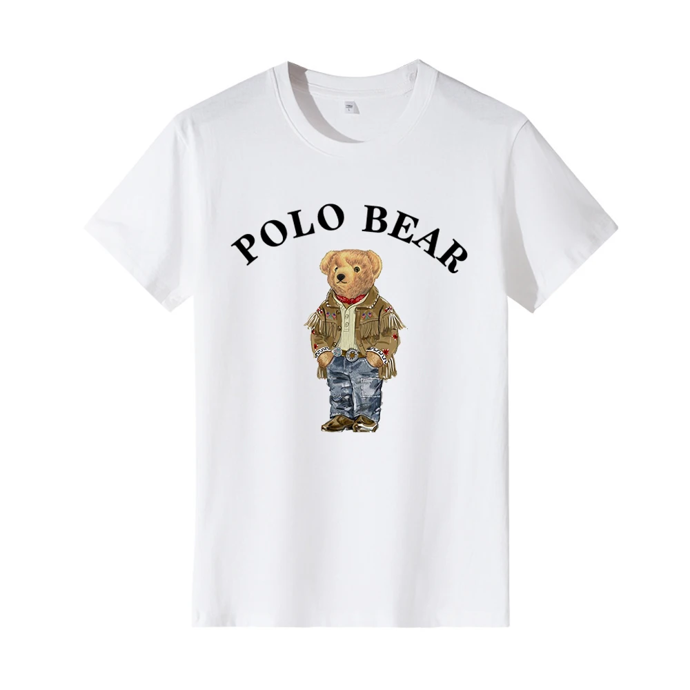 T-shirt girocollo da uomo a maniche corte di alta qualità allentata alla moda nuovissima moda 2024 puro cotone Top marchio di lusso Ralph Lauren