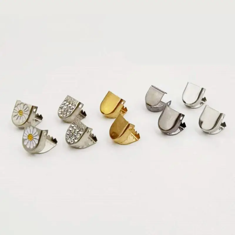 Daisy Push Button Shoelace Buckle Diamond Metal Push Button Shoes Lock Buckle For Flats Shoelace Lock DIY Sneaker Lock 5pcs/set