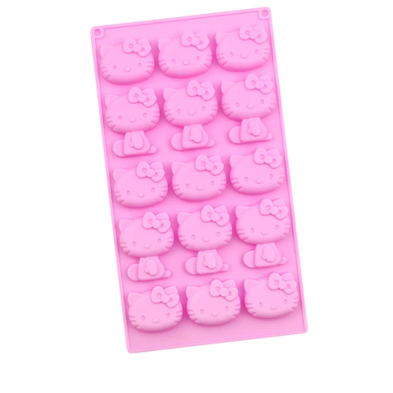 Kawaii Hello Kitty Ice Tray Silicone Mold Sanrio Cute Kuromi DIY Chocolate Biscuit Mold Baking Tool My Melody Candy Mold Gift