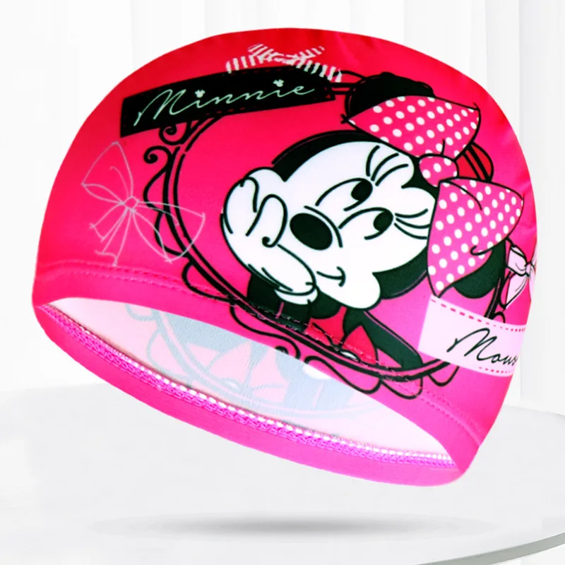 Gorro de baño de dibujos animados de Disney para niños, gorro de baño de Mickey, gorro de piscina de Anime, deporte acuático, protege las orejas, gorros de baño de 1 a 8 años