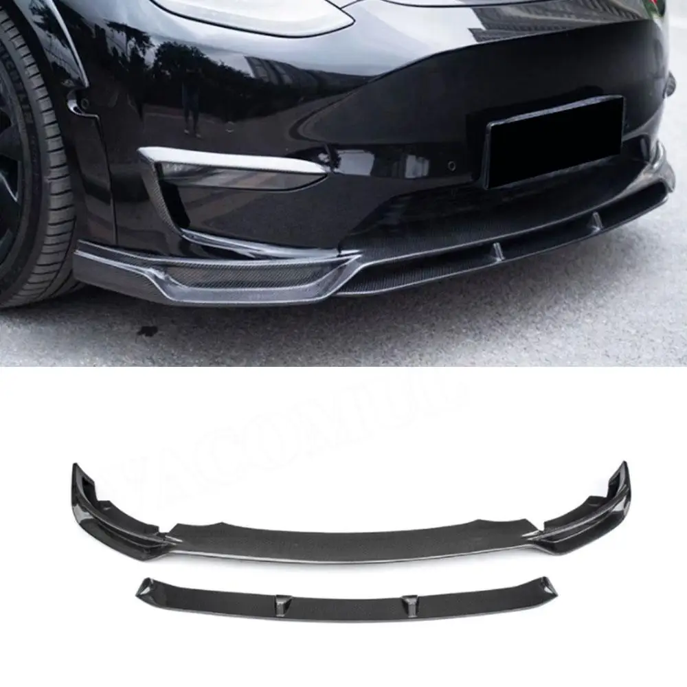 

VACOMUL Carbon Fiber Car Front Bumper Lip Protect Guard For Tesla Model Y FRP Auto Decoration Styling