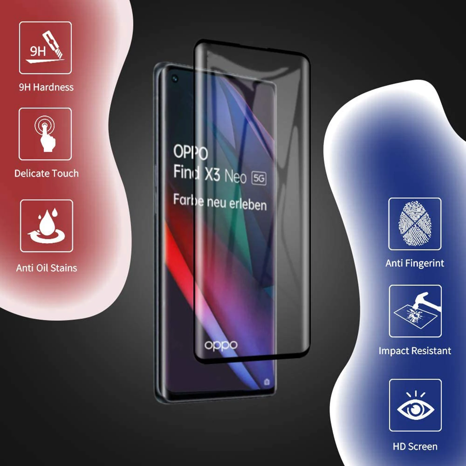 1/4Pcs 3D Screen Protector Glass For OPPO Find X3 Neo Tempered Glass Film