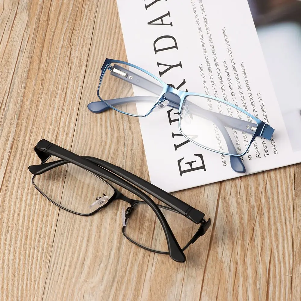 New Fashion Eye wear Metal Titanium Alloy  Ultra Light Resin Business Reading Glasses +1.00~+4.0 Diopter Eyeglasses Vision Care
