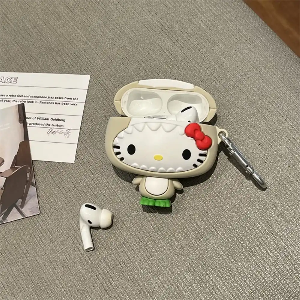 ホット 3D かわいい漫画アニメ役割サメハローキティイヤホンケース AirPods 1 2 3 プロ 2rd ソフト素敵なシリコン保護カバー