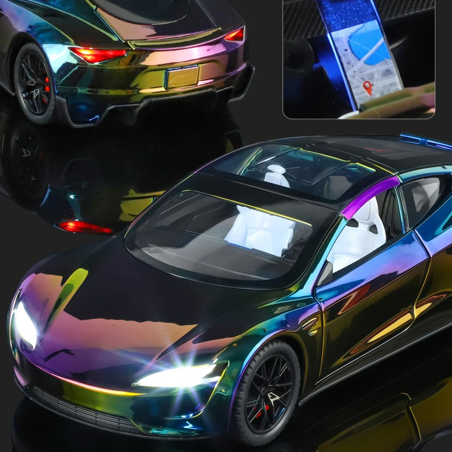 1:24 Roadster Galvaniseren Super Sportwagen Diecast Legering Metaal Model Auto Kinderspeelgoedauto Miniatuur Voertuig Kerst Jongen