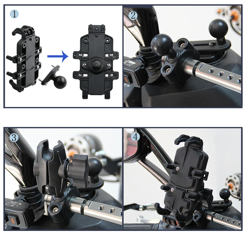 Bike Phone Holder Motorcycle Screw M6 Ball Joint Phone Accessories Holder Rearview Mirror Adjustable Mobile Phone Stand